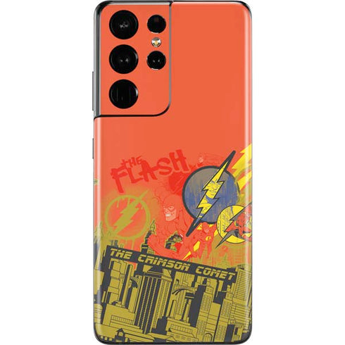 DC Comics The Flash City Collage Art Galaxy S21 Ultra 5G Skin