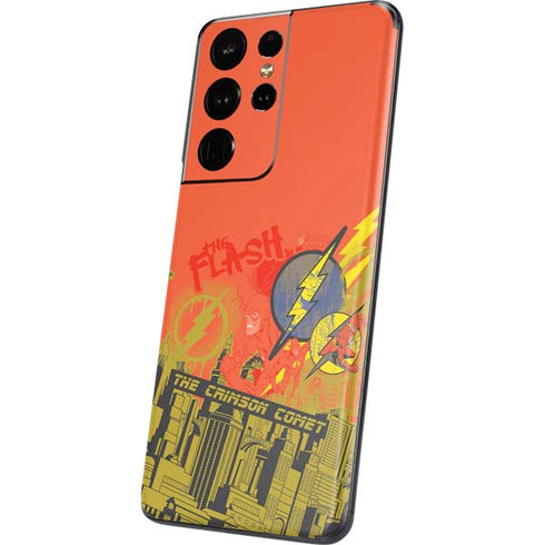 DC Comics The Flash City Collage Art Galaxy S21 Ultra 5G Skin