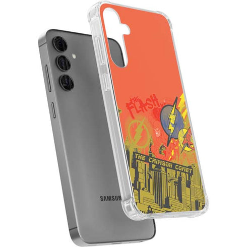 DC Comics The Flash City Collage Art Galaxy S24 Plus Clear Case