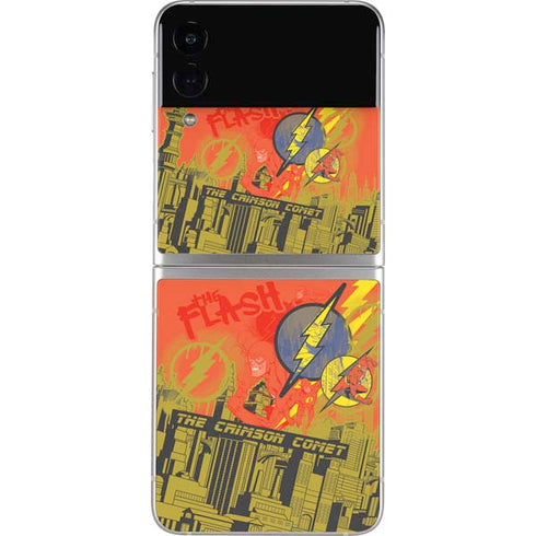 DC Comics The Flash City Collage Art Galaxy Z Flip4 5G Skin