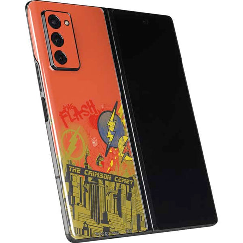 DC Comics The Flash City Collage Art Galaxy Z Fold2 5G Skin