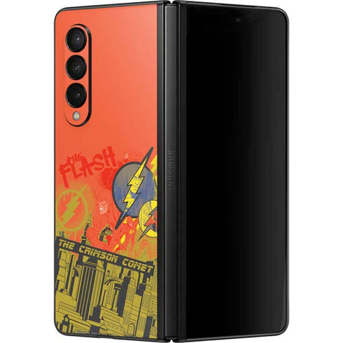 DC Comics The Flash City Collage Art Galaxy Z Fold3 5G Skin