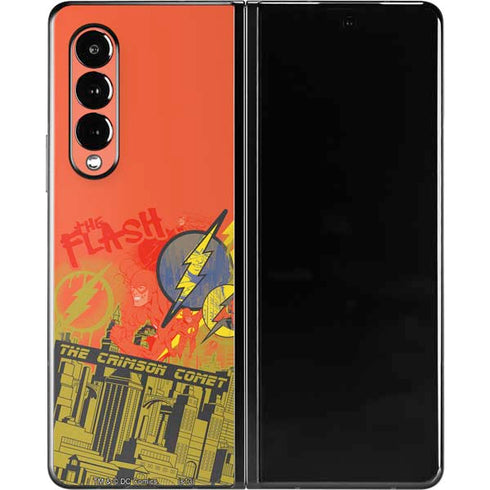 DC Comics The Flash City Collage Art Galaxy Z Fold3 5G Skin