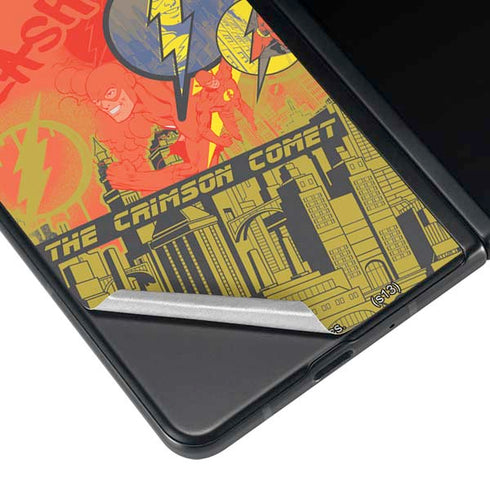 DC Comics The Flash City Collage Art Galaxy Z Fold3 5G Skin
