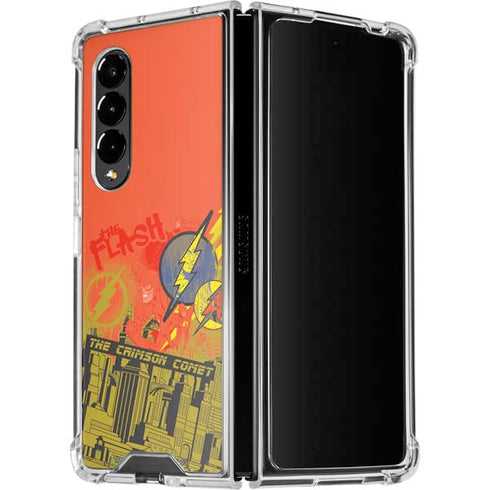 DC Comics The Flash City Collage Art Galaxy Z Fold4 5G Clear Case