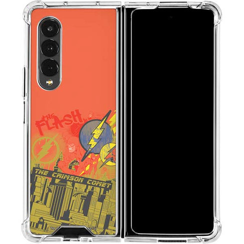 DC Comics The Flash City Collage Art Galaxy Z Fold4 5G Clear Case