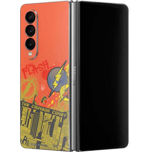 DC Comics The Flash City Collage Art Galaxy Z Fold4 5G Skin