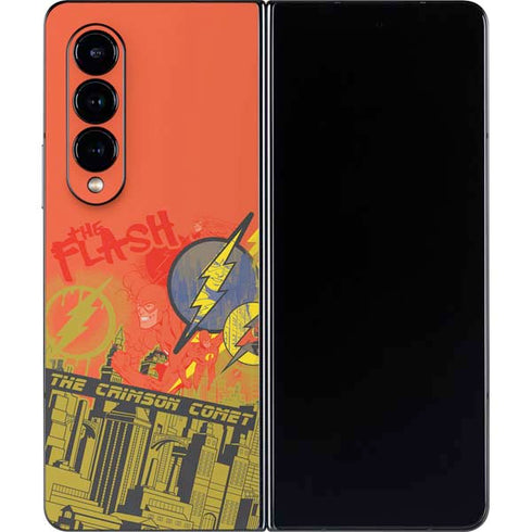 DC Comics The Flash City Collage Art Galaxy Z Fold4 5G Skin