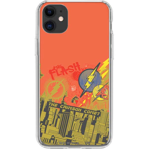 DC Comics The Flash City Collage Art iPhone 11 Clear Case