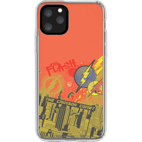 DC Comics The Flash City Collage Art iPhone 11 Pro Clear Case