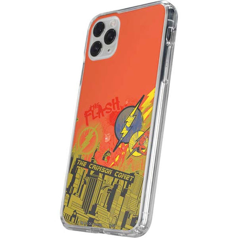 DC Comics The Flash City Collage Art iPhone 11 Pro Clear Case