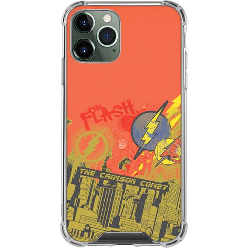 DC Comics The Flash City Collage Art iPhone 11 Pro Max Clear Case