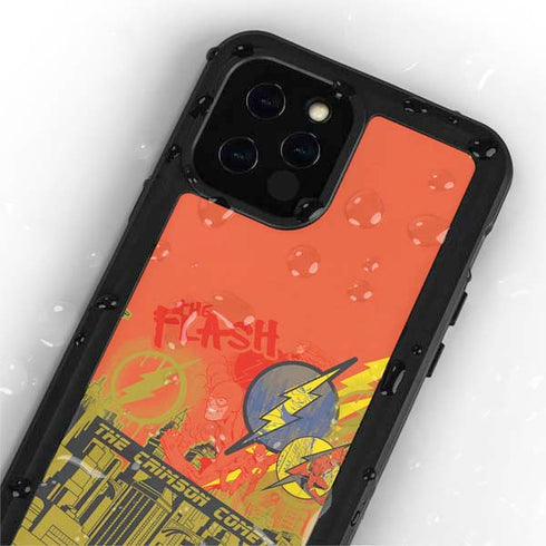DC Comics The Flash City Collage Art iPhone 12 Pro Waterproof Case