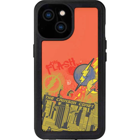 DC Comics The Flash City Collage Art iPhone 13 Mini Waterproof Case