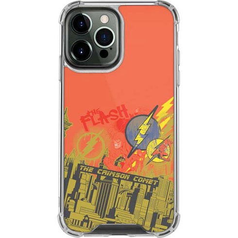 DC Comics The Flash City Collage Art iPhone 13 Pro Max Clear Case