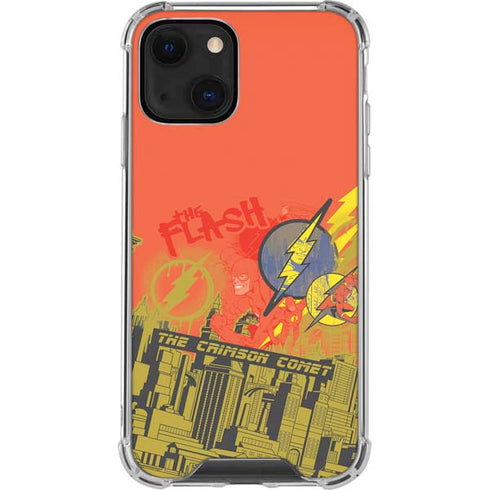 DC Comics The Flash City Collage Art iPhone 14 Clear Case