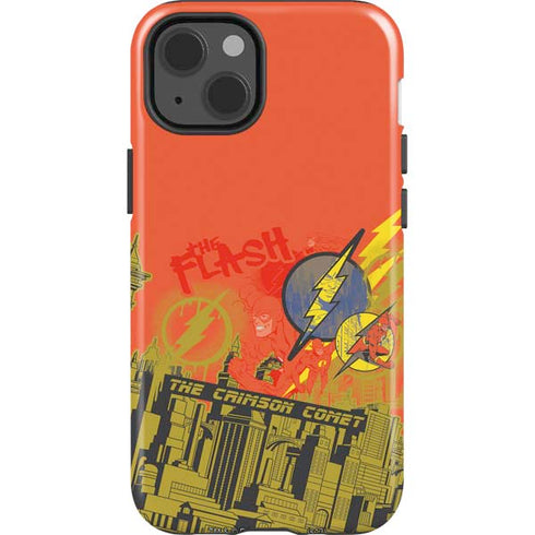 DC Comics The Flash City Collage Art iPhone 15 Impact Case