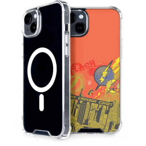 DC Comics The Flash City Collage Art iPhone 14 Plus MagSafe Case