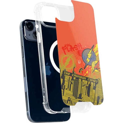 DC Comics The Flash City Collage Art iPhone 14 Plus MagSafe Case