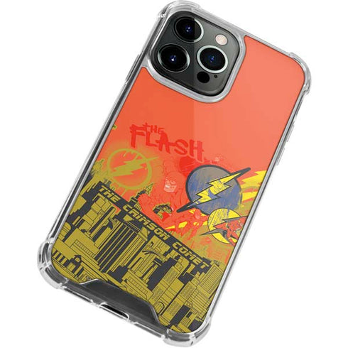 DC Comics The Flash City Collage Art iPhone 15 Pro Clear Case