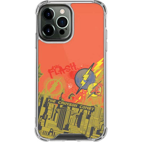 DC Comics The Flash City Collage Art iPhone 15 Pro Max Clear Case