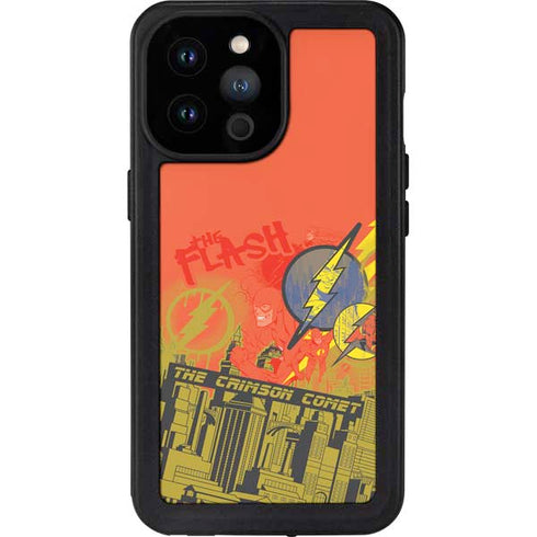 DC Comics The Flash City Collage Art iPhone 14 Pro Max Waterproof Case