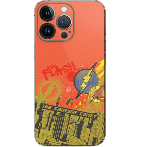 DC Comics The Flash City Collage Art iPhone 14 Pro Skin