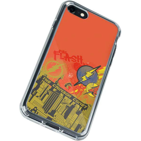 DC Comics The Flash City Collage Art iPhone SE (2nd & 3rd Gen) Clear Case