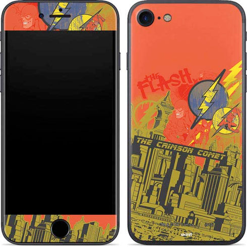 DC Comics The Flash City Collage Art iPhone SE (2nd & 3rd Gen) Skin