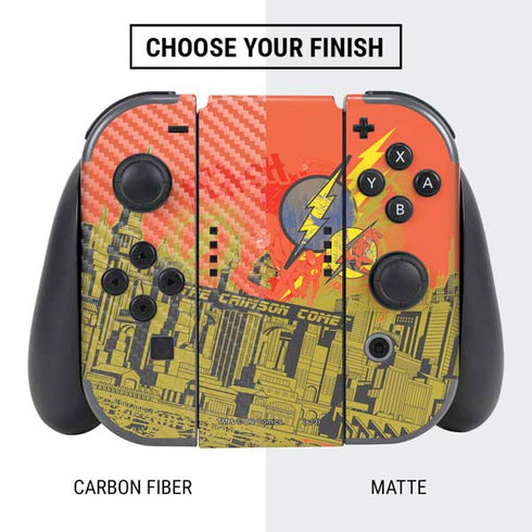 DC Comics The Flash City Collage Art Nintendo Switch Bundle Skin