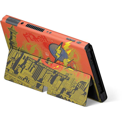 DC Comics The Flash City Collage Art Nintendo Switch OLED (2021) Skin