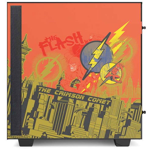 DC Comics The Flash City Collage Art NZXT H510 Compact ATX Mid-Tower Case Skin