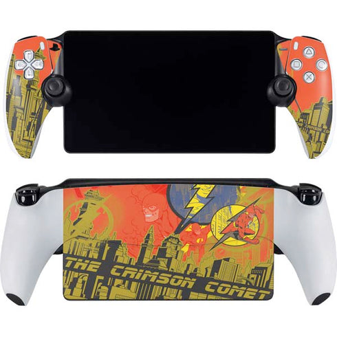 DC Comics The Flash City Collage Art PlayStation Portal Remote Player Skin