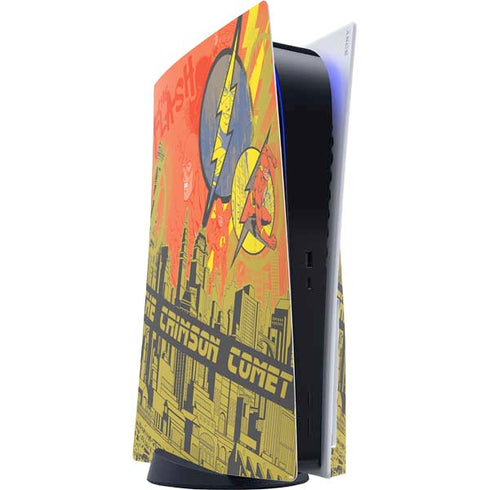 DC Comics The Flash City Collage Art PS5 Console Skin