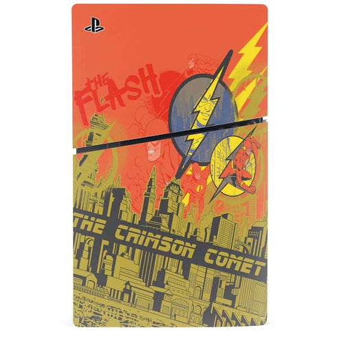 DC Comics The Flash City Collage Art PS5 Slim Disk Bundle Skin