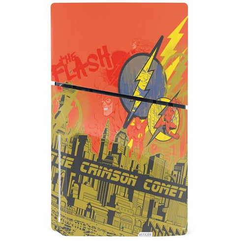 DC Comics The Flash City Collage Art PS5 Slim Disk Bundle Skin
