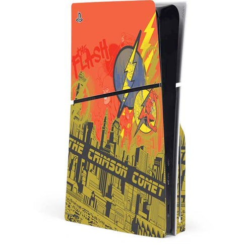 DC Comics The Flash City Collage Art PS5 Slim Disk Console Skin