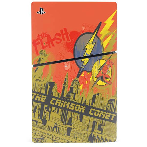 DC Comics The Flash City Collage Art PS5 Slim Disk Console Skin