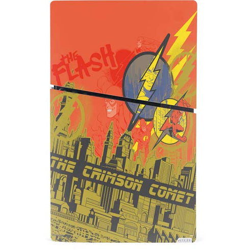 DC Comics The Flash City Collage Art PS5 Slim Digital Edition Bundle Skin