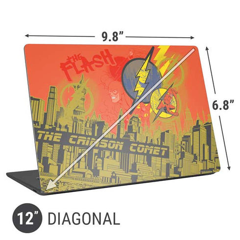 DC Comics The Flash City Collage Art Universal Laptop 12in (9.8 x 6.8in) Skin