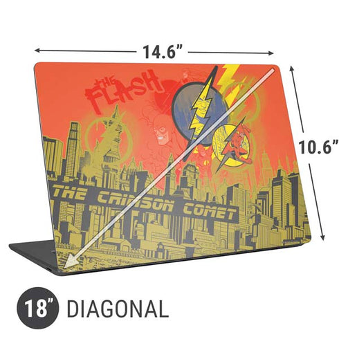 DC Comics The Flash City Collage Art Universal Laptop 18in (14.6 x 10.6in) Skin
