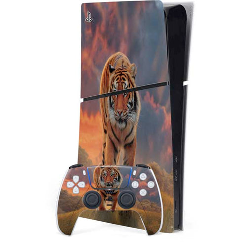 Rising Tiger by Vincent Hie PS5 Slim Digital Edition Bundle Skin