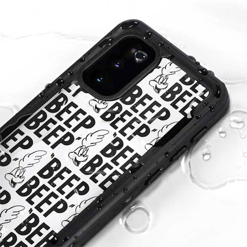 Looney Tunes Road Runner Beep Grid Galaxy S20 Waterproof Case
