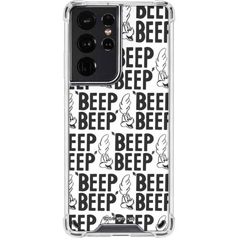 Looney Tunes Road Runner Beep Grid Galaxy S21 Ultra 5G Clear Case
