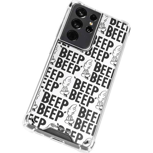 Looney Tunes Road Runner Beep Grid Galaxy S21 Ultra 5G Clear Case