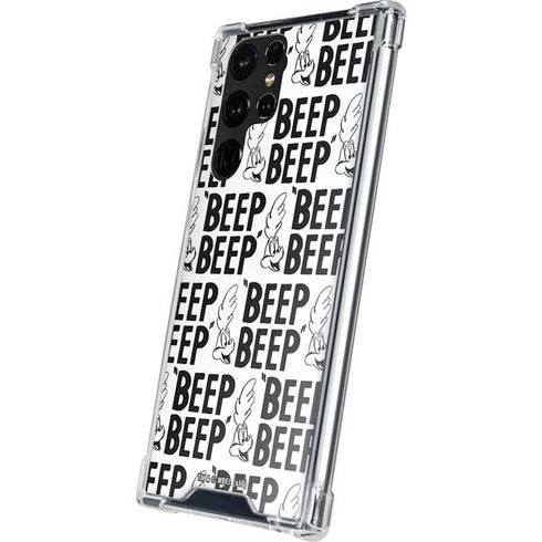 Looney Tunes Road Runner Beep Grid Galaxy S22 Ultra Clear Case