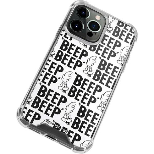 Looney Tunes Road Runner Beep Grid iPhone 14 Pro Clear Case