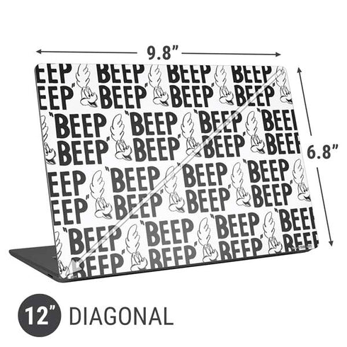 Looney Tunes Road Runner Beep Grid Universal Laptop 12in (9.8 x 6.8in) Skin