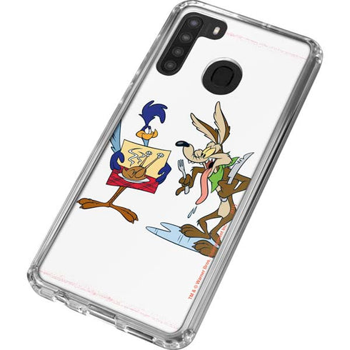 Looney Tunes Road Runner Wile E Coyote Food Galaxy A21 Clear Case