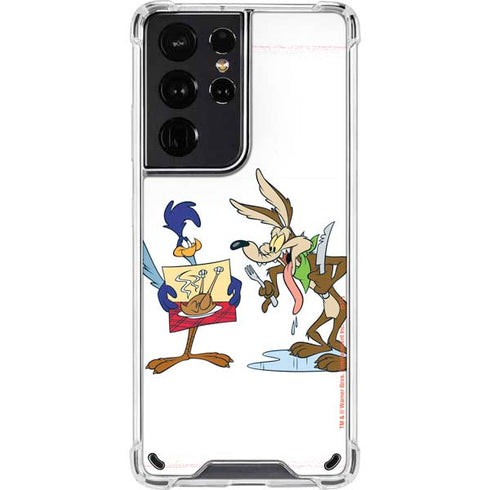 Looney Tunes Road Runner Wile E Coyote Food Galaxy S21 Ultra 5G Clear Case